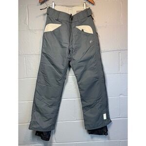 Burton Ronin Snowboard Pants Gray Cream Full Side Zip Women's XS Ski Snow Pants